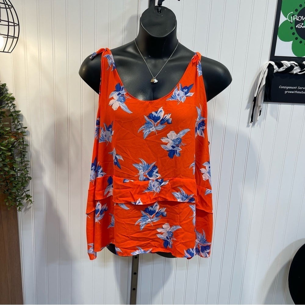 Floral Orange Women's Top 3X